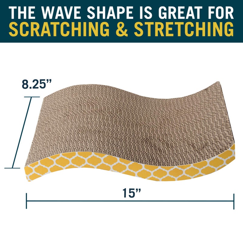 Our Pets OurPets The Wave Curved Catnip Cat Scratcher (Cat Toys for Indoor Cats, Catnip Toys, Cat Gifts & Cat Toys Interactive) [Includes Cosmic Catnip- North-American Grown Catnip] - Image 2